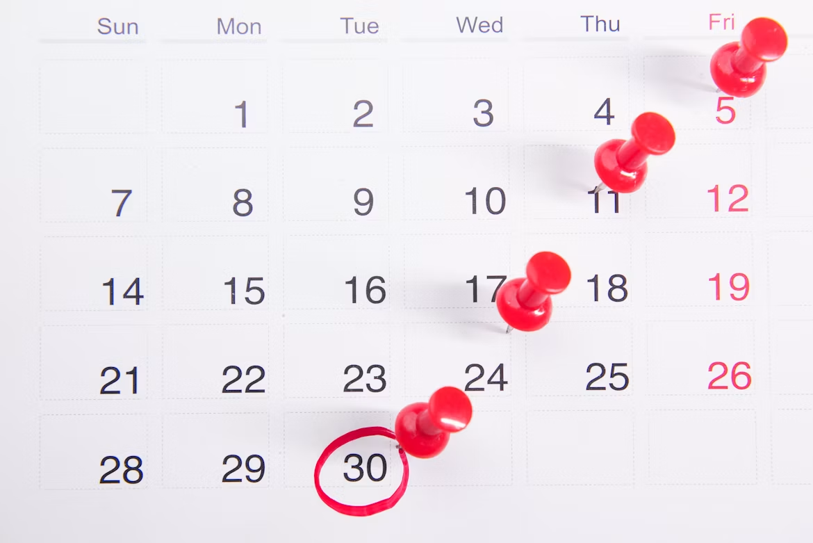timeline on calendar